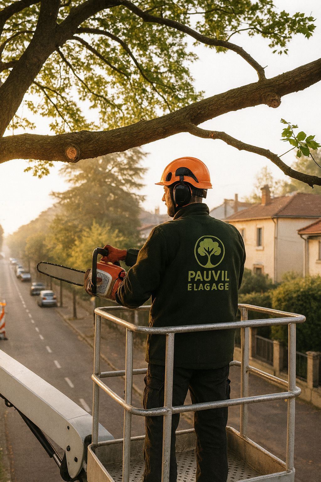 Travaux d’élagage sur nacelle